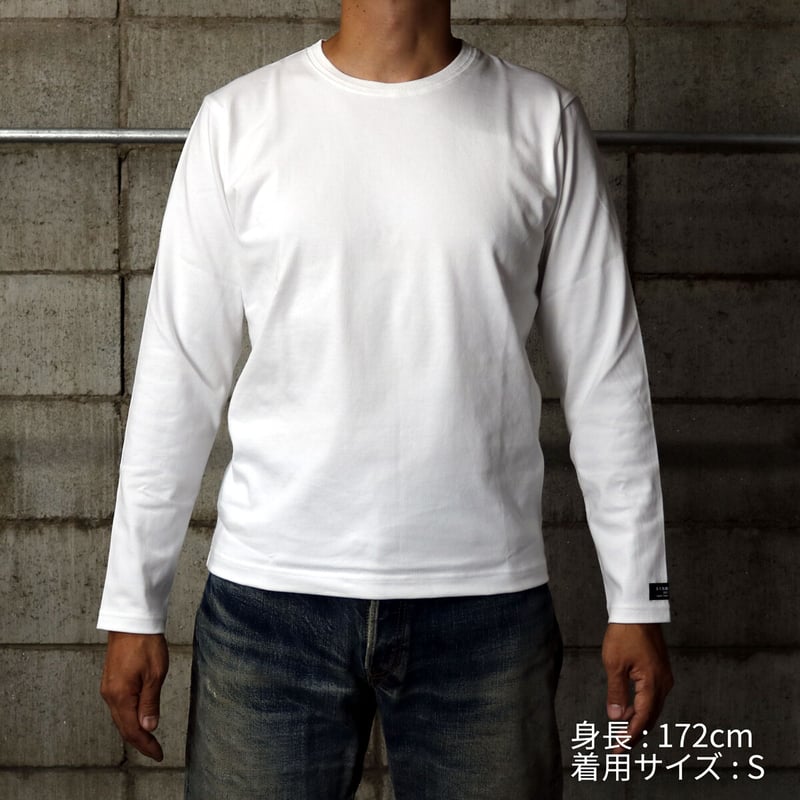 HOFI-023 オーガニック超長綿 タック襟長袖Tシャツ：ブラック