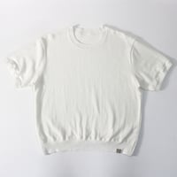 【亜麻色雑貨店】AZ-02-001 リネンコットン プレーティングTシャツ：ホワイト（レディース）