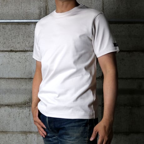 HOFI-021 オーガニック超長綿 タック襟Ｔシャツ：アッシュ