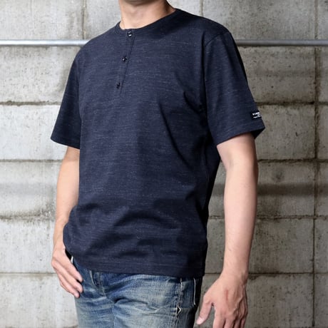 HOFI-031 ペルー超長綿 ヘンリーネックＴシャツ：ネイビー