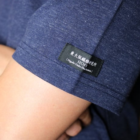 HOFI-031 ペルー超長綿 ヘンリーネックＴシャツ：インクブルー