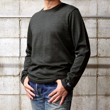 HOFI-016 リネンウールモンスターオンス 長袖Ｔシャツ：オリーブドラブ