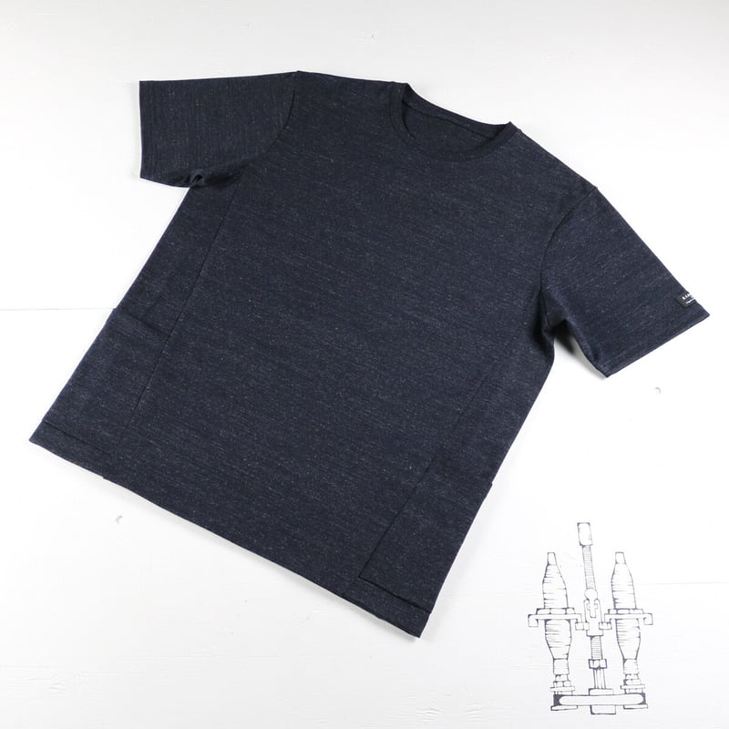 HOFI-024 ペルー超長綿 サイドポケットTシャツ：ネイビー | 東大阪