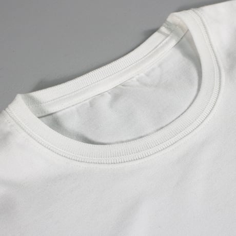 HOFI-023R オーガニック超長綿 タック襟長袖Ｔシャツ：ホワイト