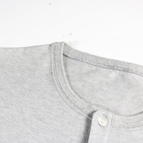 HOFI-031 ペルー超長綿 ヘンリーネックＴシャツ：グレー