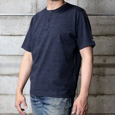 HOFI-031 ペルー超長綿 ヘンリーネックＴシャツ：ネイビー