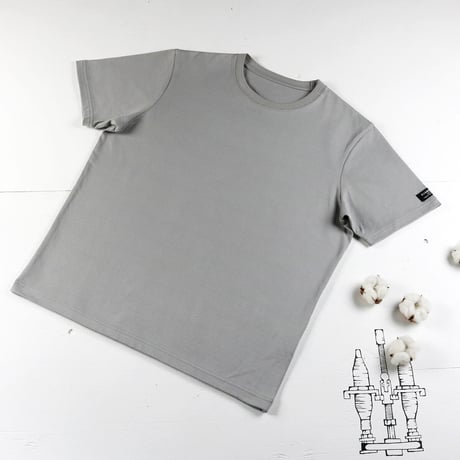 HOFI-021 オーガニック超長綿 タック襟Ｔシャツ：グレー