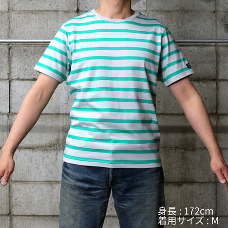HOFI-028 インド超長綿 ＲＳボーダーＴシャツ：サンド / ブルー