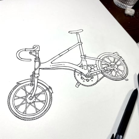HOFI-028 ペンアートＴシャツ：4. 西森チャンネル（自転車）