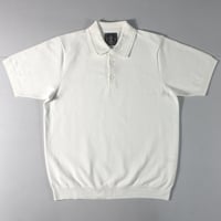 HOFI-053 強撚コットン鹿の子ニットポロ：ホワイト