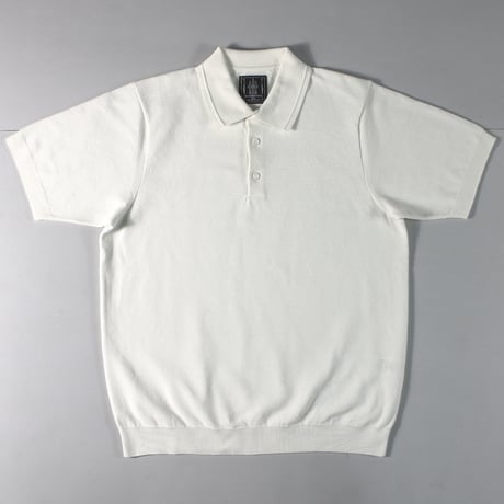 HOFI-053 強撚コットン鹿の子ニットポロ：ホワイト
