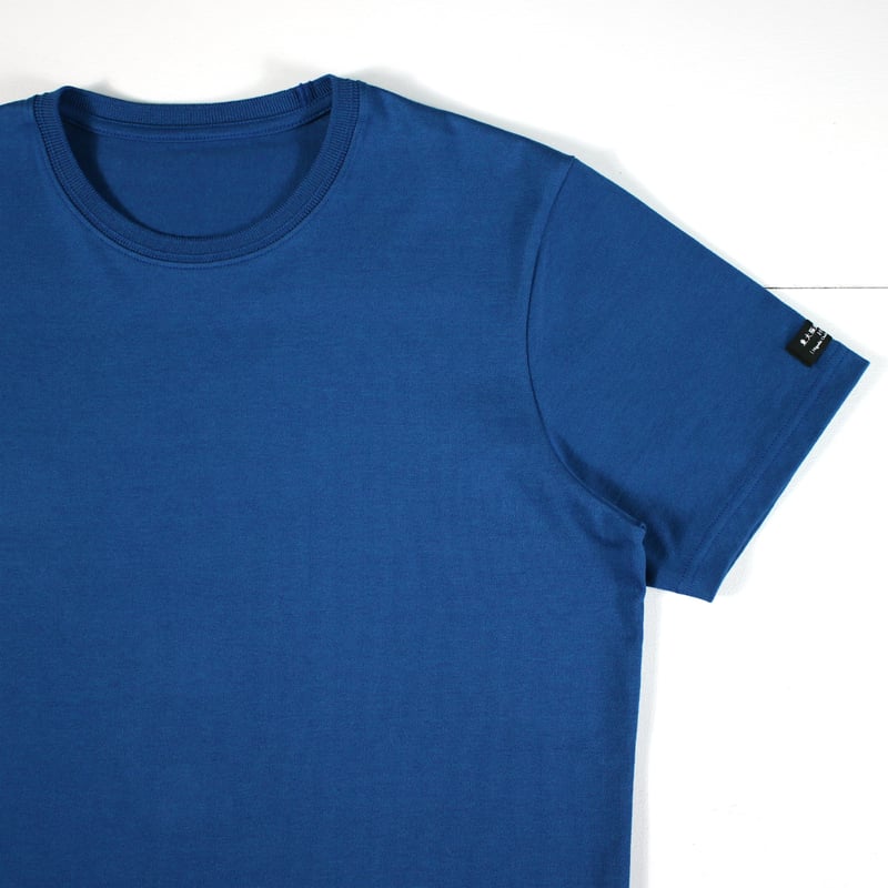 シャツ HOFI-021R オーガニック超長綿 タック襟Tシャツ：撚り杢ブルー | 東