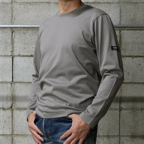HOFI-023R オーガニック超長綿 タック襟長袖Ｔシャツ：トープ