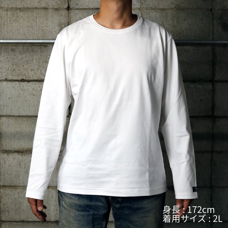 HOFI-023 オーガニック超長綿 タック襟長袖Tシャツ：ブラック | 東