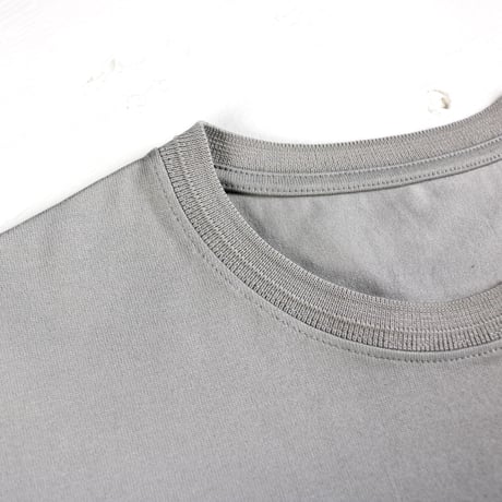 HOFI-021 オーガニック超長綿 タック襟Ｔシャツ：グレー