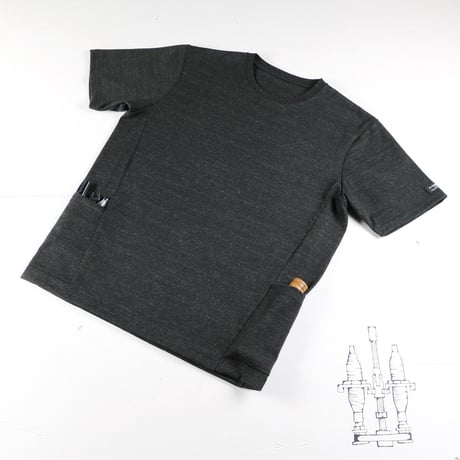 HOFI-024 ペルー超長綿 サイドポケットＴシャツ：チャコール
