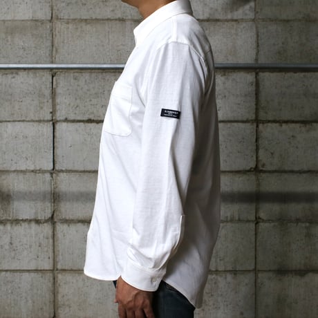 HOFI-044 リネンコットン強撚 長袖シャツ：ホワイト