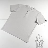 HOFI-033 リネンコットン ヘンリーネックＴシャツ：シルバー
