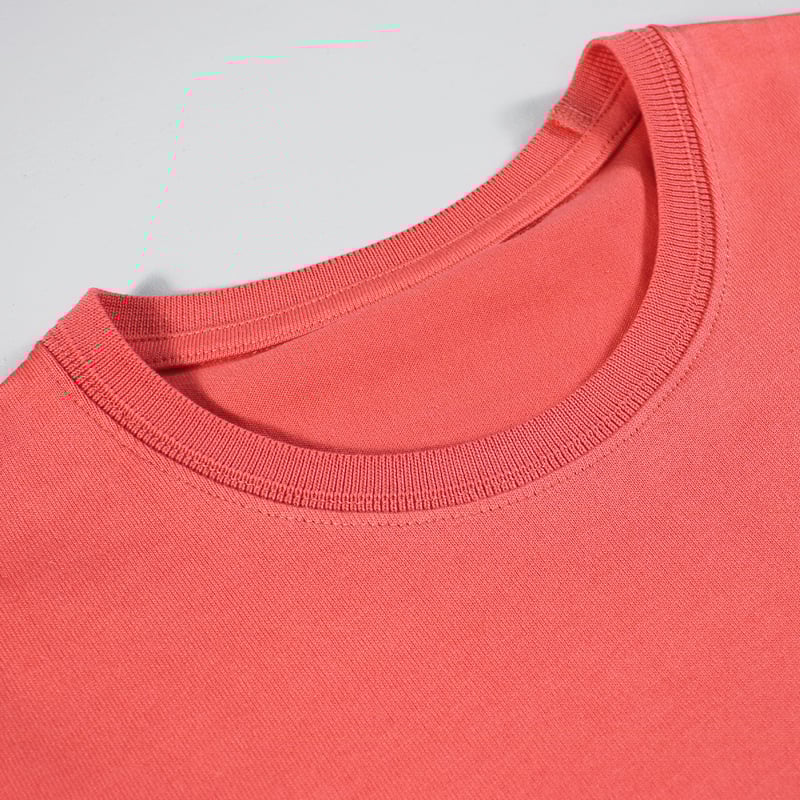 HOFI-021R オーガニック超長綿 タック襟Tシャツ：サーモンピンク | 東