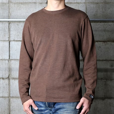 HOFI-016 リネンウールモンスターオンス 長袖Ｔシャツ： ブラウン