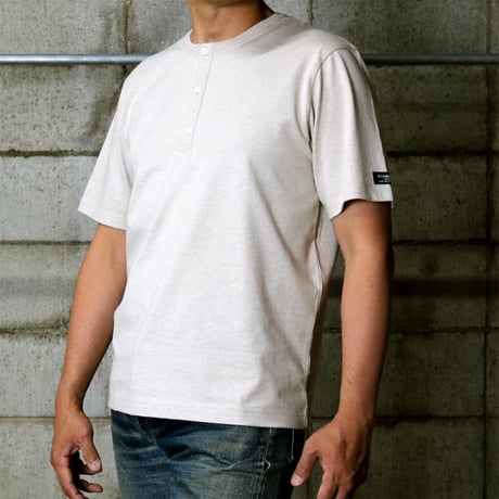 HOFI-031 ペルー超長綿 ヘンリーネックＴシャツ：ベージュ