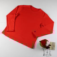 HOFI-016 リネンウールモンスターオンス 長袖Ｔシャツ： トマトレッド