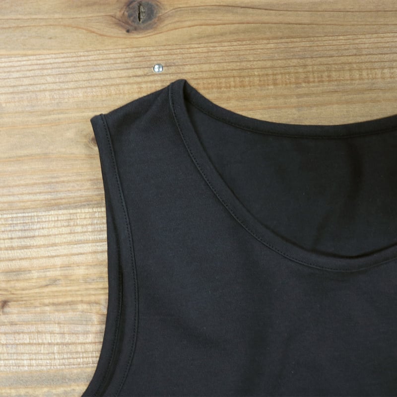 HOFI-036 インド超長綿 強撚タンクトップ：チャコール | 東大阪繊維