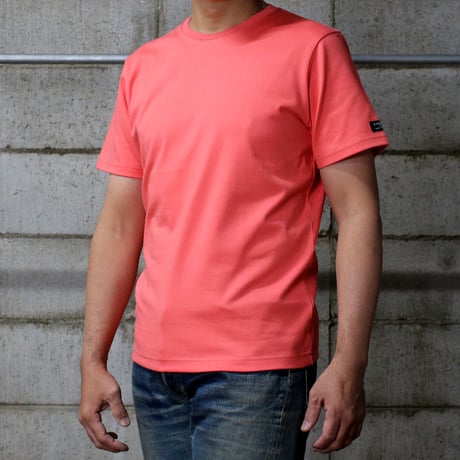 HOFI-021R オーガニック超長綿 タック襟Ｔシャツ：サーモンピンク
