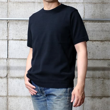 HOFI-045 コットン強撚 半袖プルオーバー：ブラック