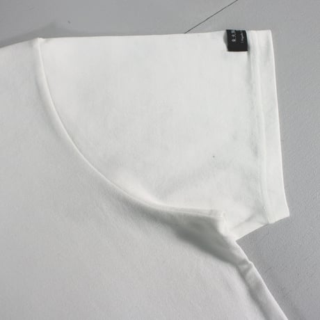HOFI-021R オーガニック超長綿 タック襟Ｔシャツ：ホワイト