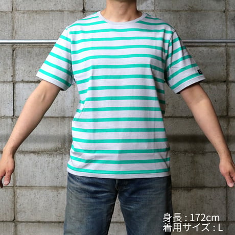 HOFI-028 インド超長綿 ＲＳボーダーＴシャツ：サンド / ブルー