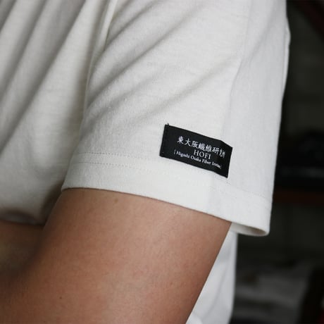 HOFI-033 リネンコットン ヘンリーネックＴシャツ：ホワイト