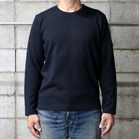 HOFI-049［モンスターオンス］リネンウール長袖Ｔシャツ：ブラック