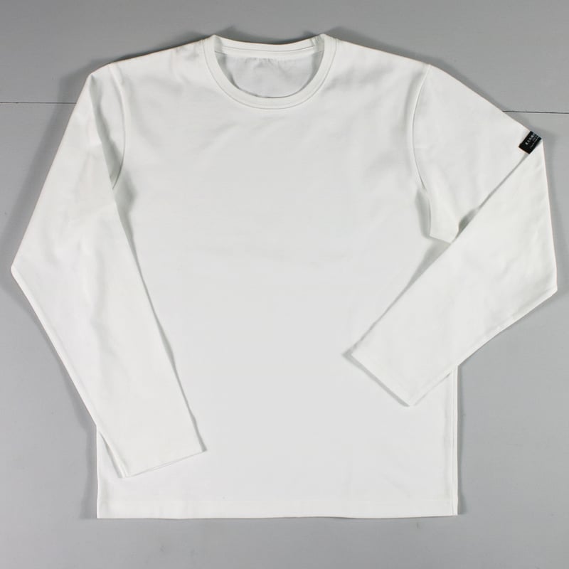HOFI-023R オーガニック超長綿 タック襟長袖Tシャツ：ホワイト | 東