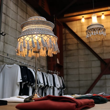 【Double virtue】hand-knit lamp shade：グレー