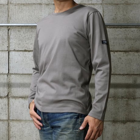 HOFI-023R オーガニック超長綿 タック襟長袖Ｔシャツ：トープ