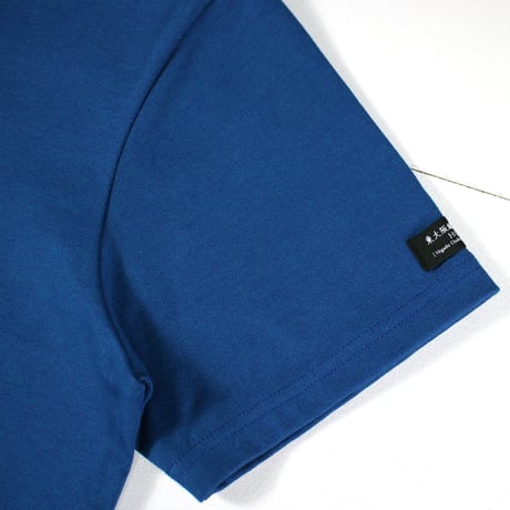 HOFI-021R オーガニック超長綿 タック襟Ｔシャツ：撚り杢ブルー