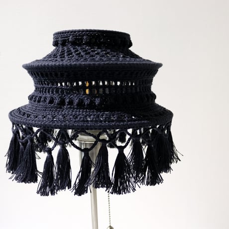 【Double virtue】hand-knit lamp shade：ネイビー
