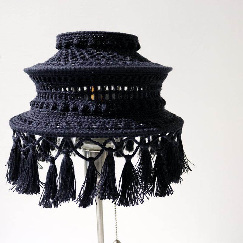 Double virtue】hand-knit lamp shade：ネイビー | 東大阪繊