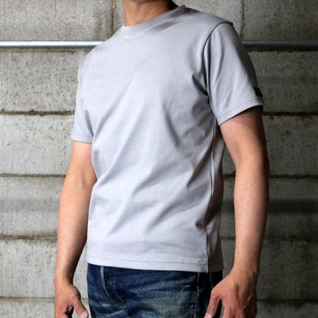 HOFI-021 オーガニック超長綿 タック襟Ｔシャツ：グレー