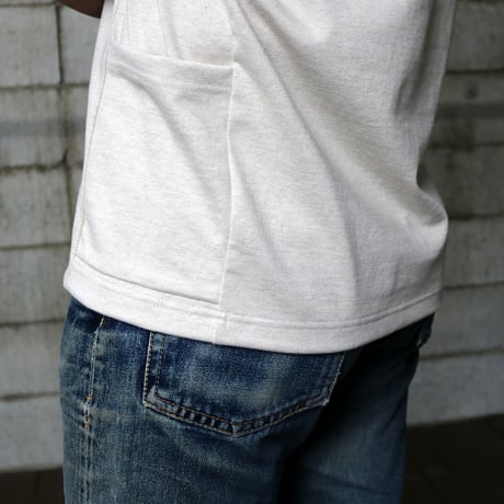 HOFI-024 ペルー超長綿 サイドポケットＴシャツ：ベージュ
