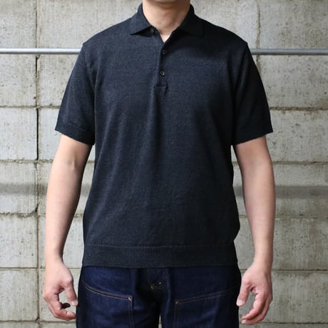 HOFI-047R リネンニットポロ：デニム