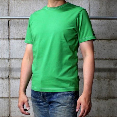 HOFI-021 オーガニック超長綿 タック襟Ｔシャツ：グリーン