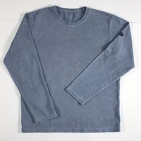 HOFI-023R-SW オーガニック超長綿 タック襟長袖Ｔシャツ ストーンウォッシュ加工：スレート