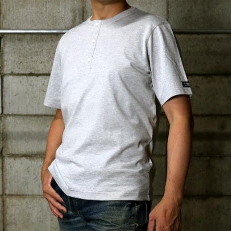HOFI-031 ペルー超長綿 ヘンリーネックＴシャツ：グレー