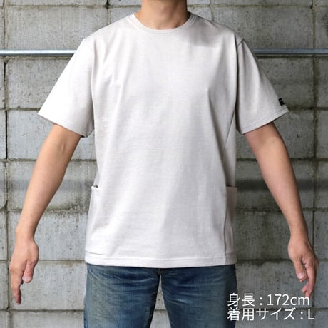 HOFI-024 ペルー超長綿 サイドポケットＴシャツ：ベージュ