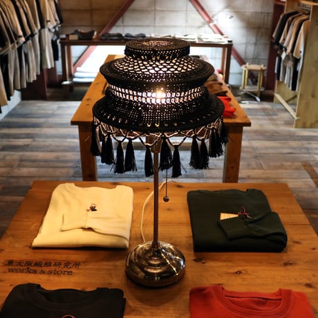 【Double virtue】hand-knit lamp shade：ネイビー