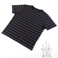 HOFI-028 インド超長綿 ＲＳボーダーＴシャツ：ネイビー / エボニー