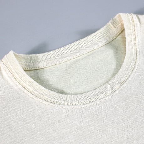 HOFI-049［モンスターオンス］リネンウール長袖Ｔシャツ：アイボリー