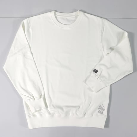 HOFI-020-emb モンスターオンス 天竺スウェット（撚糸機 刺繍）：ホワイト